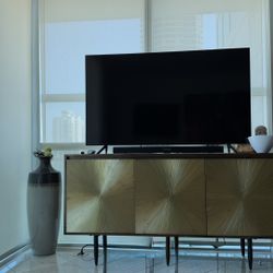 Wood Buffet With Gold Doors