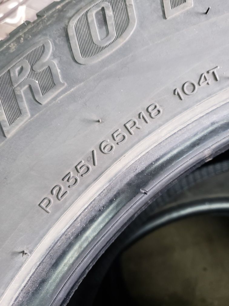 4 Tires 235/ 65/ R18. like new