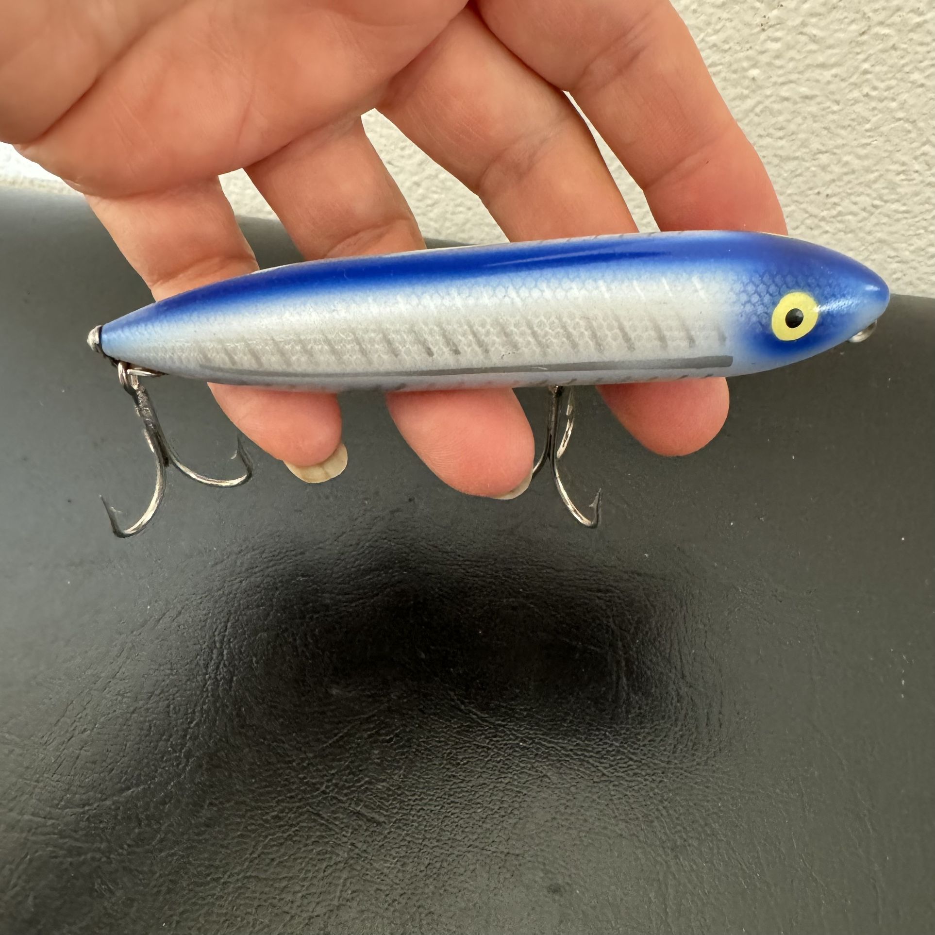 Vintage Heddon Zara Spook Nose Tie Fishing Lure Blue