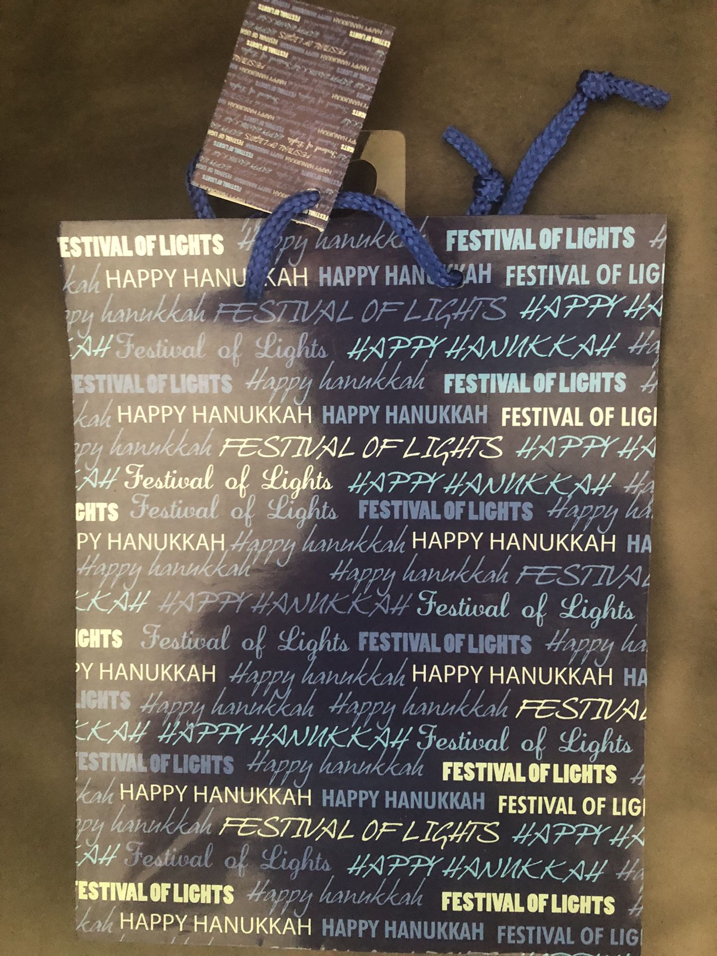 2 Happy Hanukkah Chanukah Gift Bag W Tag.