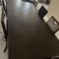 Solid wood dining set table 6 chairs