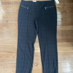 Style & Co black & charcoal grey plaid wool blend pants