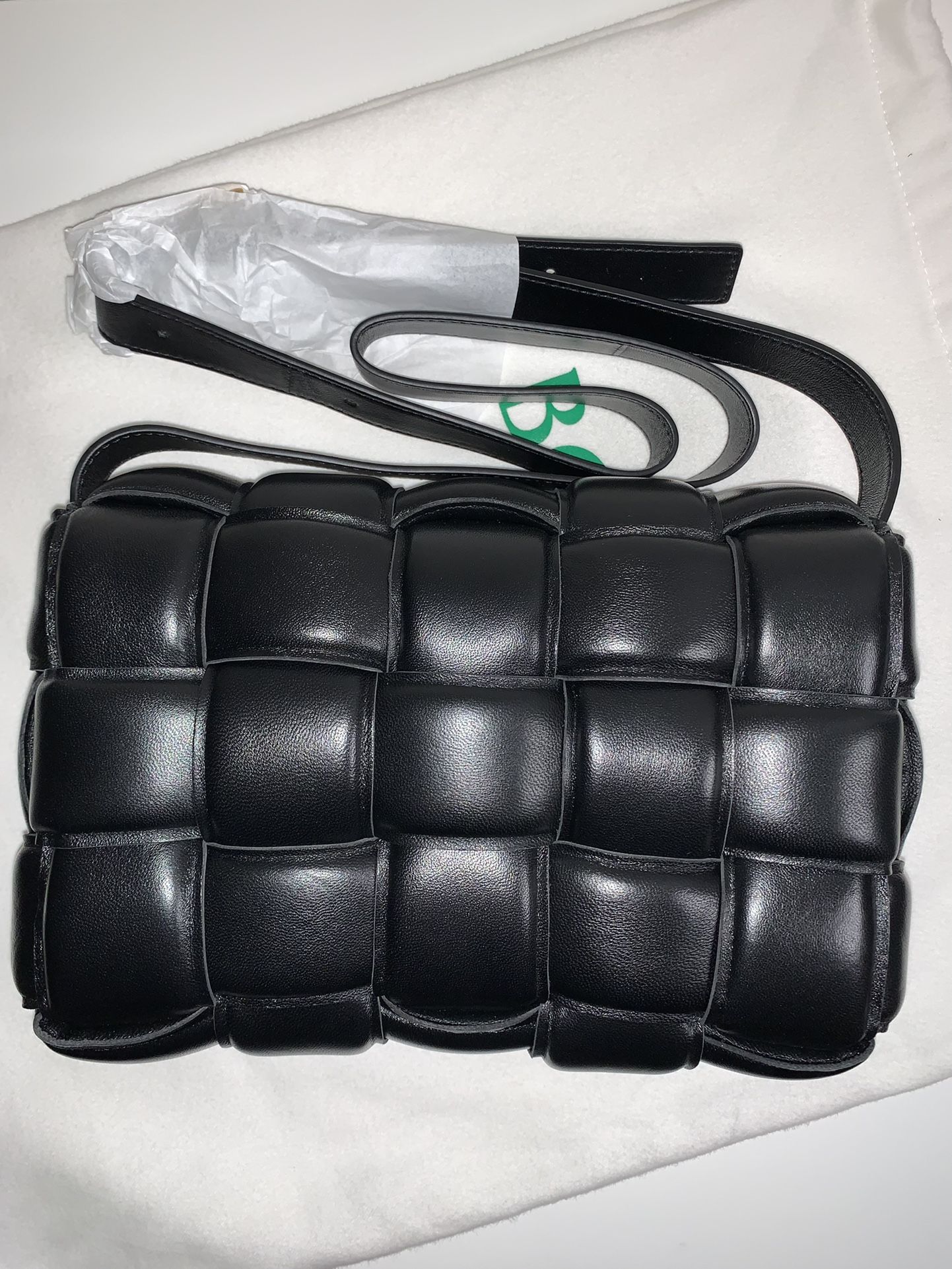 NEW Bottega Veneta Padded Cassette Leather Crossbody Designer Bag in Black with Gold