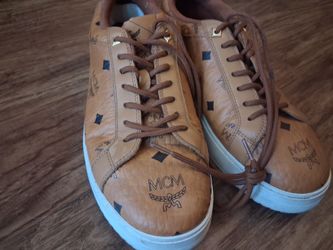 Size 39 MCM Visetos Cognac low top leather sneakers
