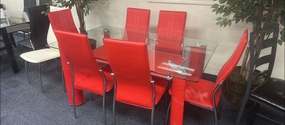 NEW SEVEN PIECE DINING ROOM SET INCLUDING FREE DELIVERY PAY UPON ARRIVAL