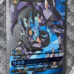 Pokémon Mega Charizard X GX 240hp Silver Foil Fan Art Collector Card TCG