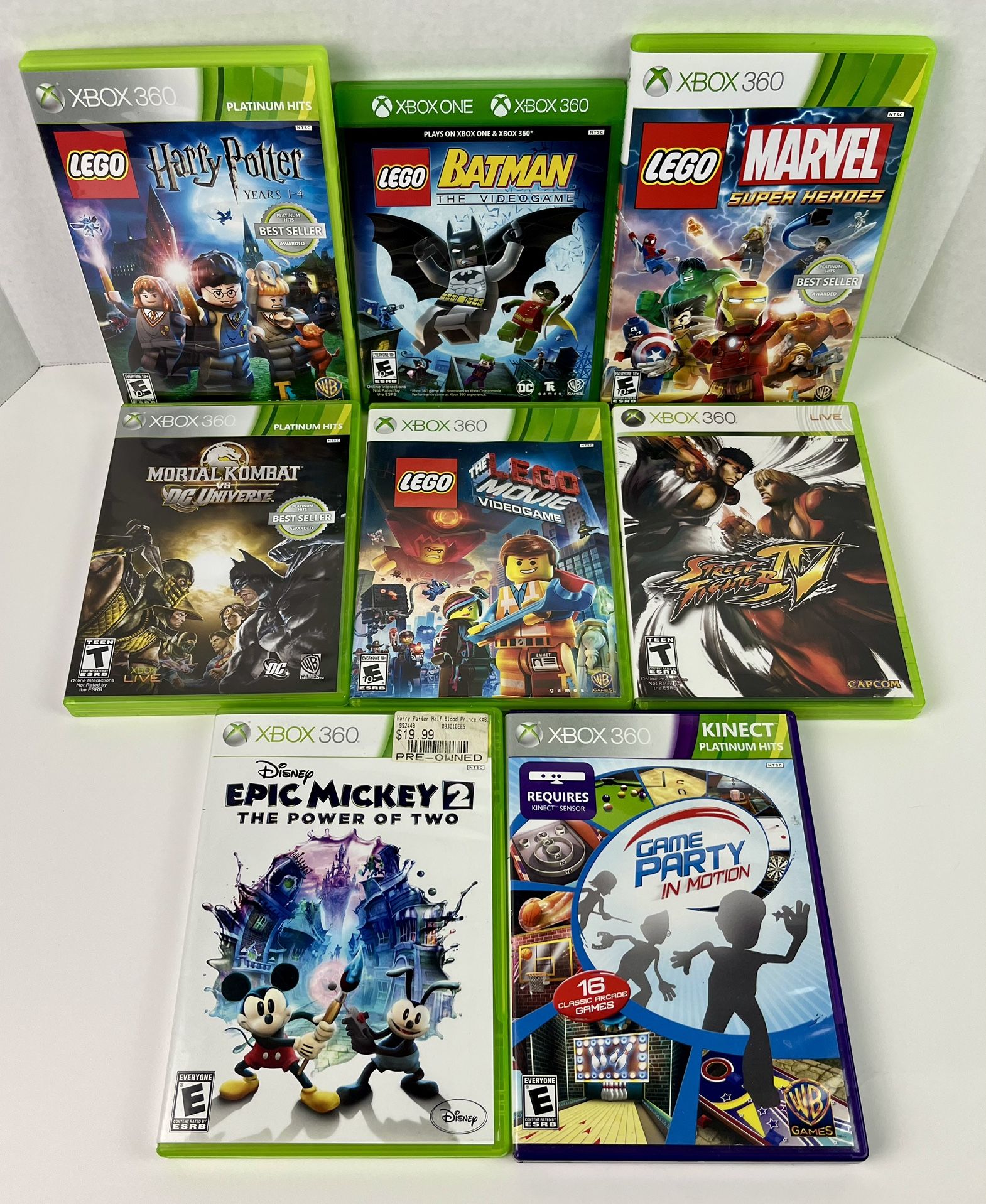 Lot 8 Xbox 360 Games LEGO Harry Potter Marvel Batman