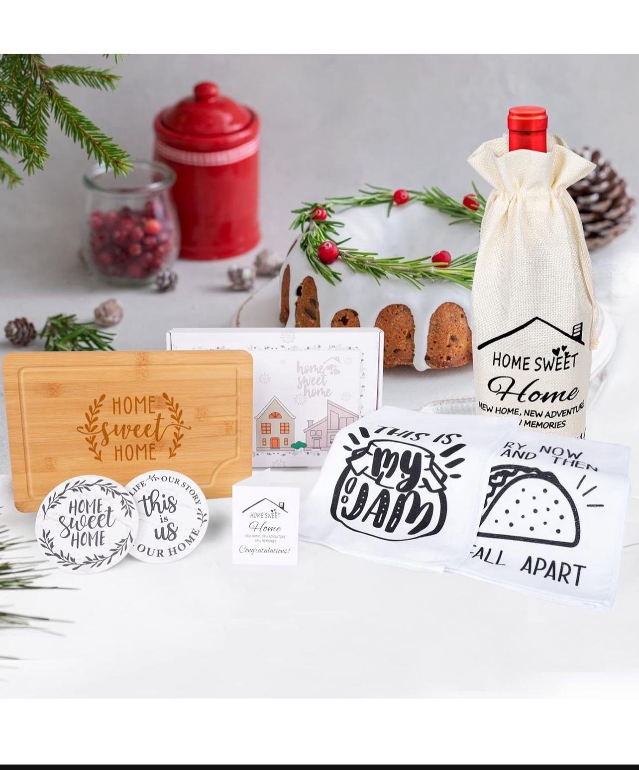 Brandnew House Warming Gifts New Home - House Gift Box for Newlywed Couple, Friends, Wedding Gift, Funny Essentials Cutting Board Gifts for New House