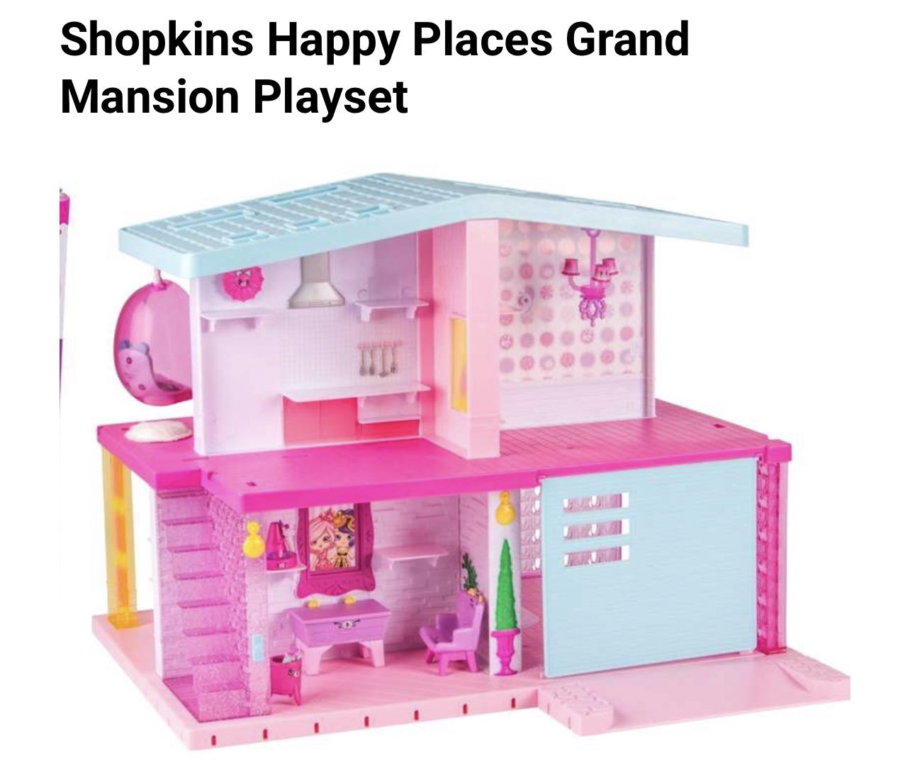 Shopkins Happy Places Grand Mansion Playset, New Condition With 72 Pieces 