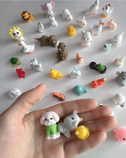 Mini Resin Animals Variety Pack to Hide for Prank Tiny Resin Animals Bulk 100 PCS Figurines
