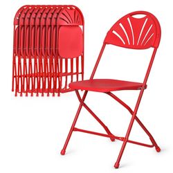 ‼️ Red Plastic Foldable Chairs Brand New Pack Of 10