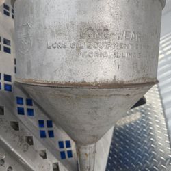 vintage galvanized metal funnel from Long Wear Oil Equipment Company.