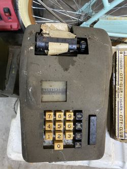 Vintage Mechanical Adding Machine w/ Paper Tape – Office Calculator – Industrial Desk Decor 