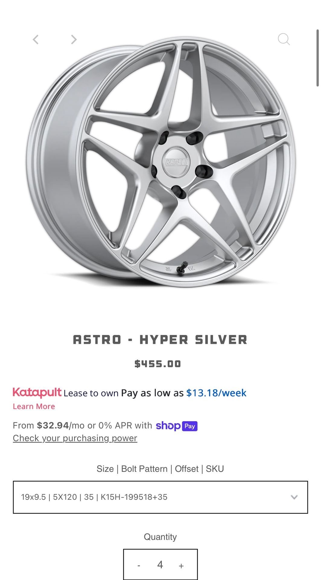 Híper Silver Astro 19x9.5