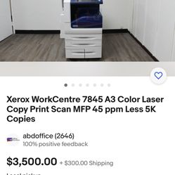 Used Xerox WorkCentre 7845 A3 A4 Color Laser Multifunction Printer - 45ppm, Copy, Print, Scan, Auto Duplexing, Network-Ready, 2 Trays, High Capacity T