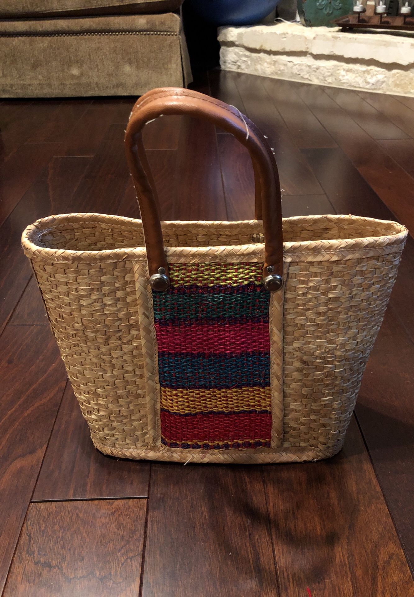 Decorative straw bag - nice for pool or beach