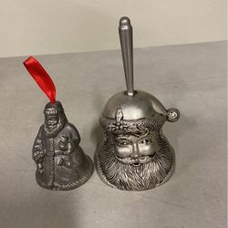 Vintage Silver Plated Christmas Santa Bells