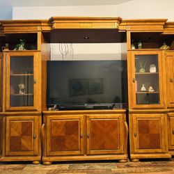 Solid Wood Entertainment Center  Moving Sales 