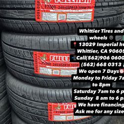 SET OF NEW TIRES, 245/45R18 FULLRUN, INCLUDING MOUNTING AND BALANCING. ASK ME FOR ANY SIZE OR BRAND, LLANTAS NUEVAS