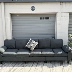 ✨ LUXURY Charcoal Grey XL Sofa - Pro Cleaned & Free Local Delivery!