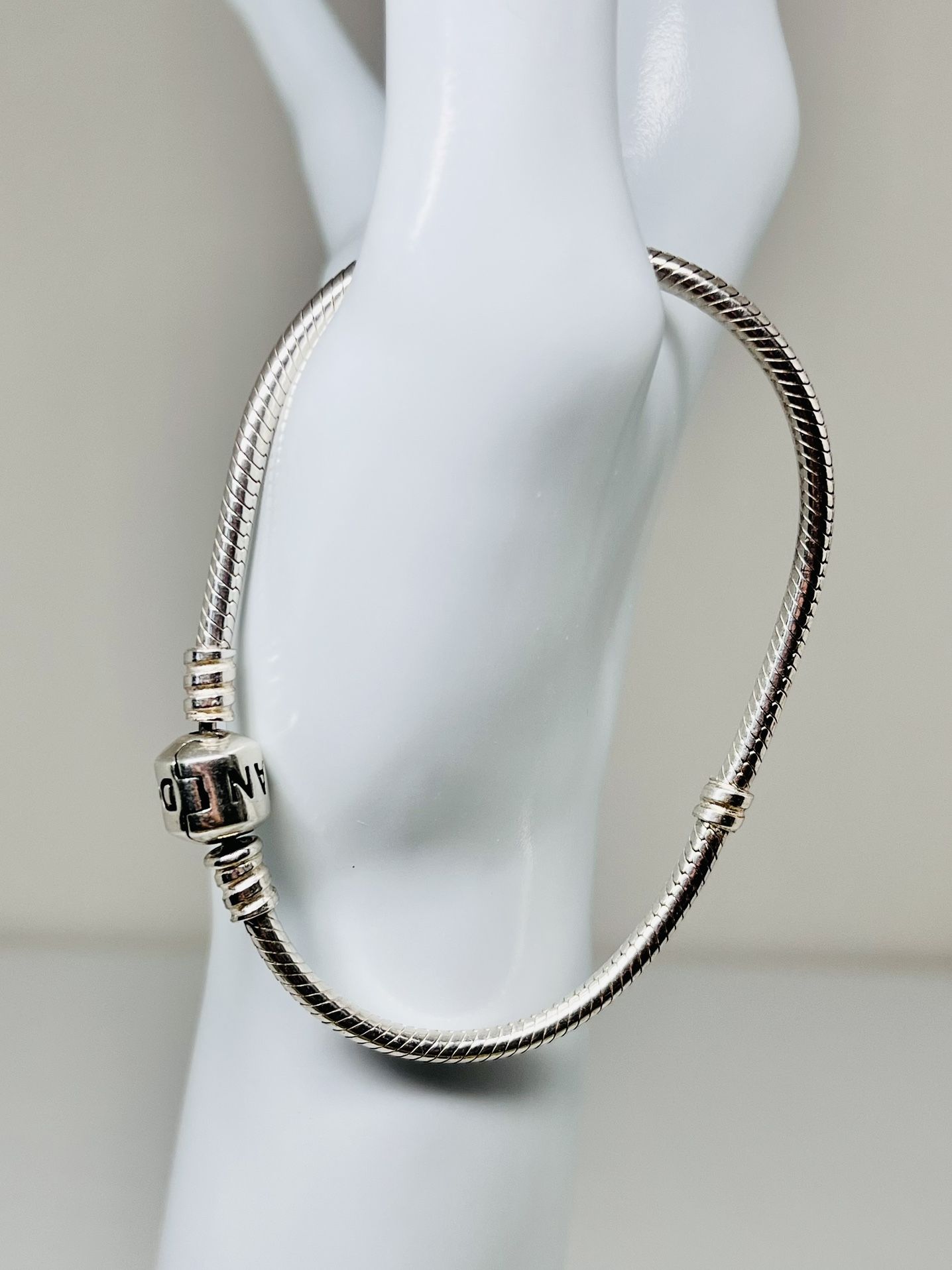 Pandora 7.5" Sterling Silver Signature Clasp Cuff Bangle Bracelet - 14.15g