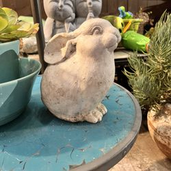 Sitting rabbit statue Concrete small bunny figurine Wild animal figure