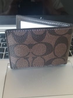 Coach Credit/ID small wallet Leather (Authentic)