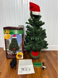 Vintage 1996 Gemmy Douglas Fir Talking Tree Sings Christmas Animated 3 FT READ