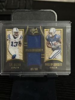 Hilton & Dorsett 2015 Black Gold Dual Jersey Card #GO-IND Serial #86/99