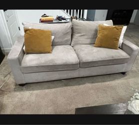 Gray Microfiber Two-Cushion Sofa / Couch