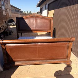 Cal king bed frame and mattress