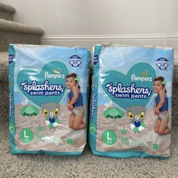 2 Packs Pampers Splashers Swim Diapers Size Large 