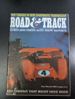 Road & Track February 1968 Magazine, Bruce McLaren M6A Cover