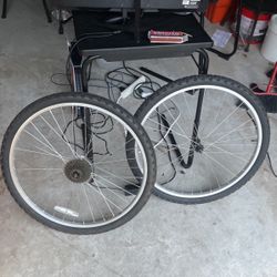 Mountain Bike Tires Frame Handle Bars And Chain 