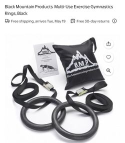 Black Mountain Products  Multi-Use Exercise Gymnastics Rings, Black