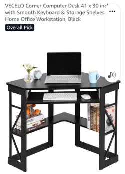 Black Corner Computer Desk