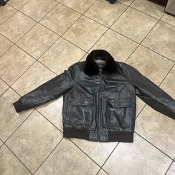 VTG LEATHER BOMBER MADE IN USA VINTAGE PILOT AVIATOR COAT SIZE 42 MFG