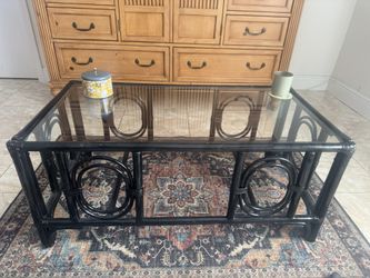 Coffee Table Bamboo & Glass