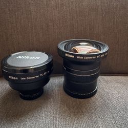 Camera Lens- Nikon TC-E2 Lens & Nikon WC-E68 Lens
