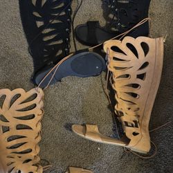 Women’s Gladiator Sandals Size 9w Both For $25
