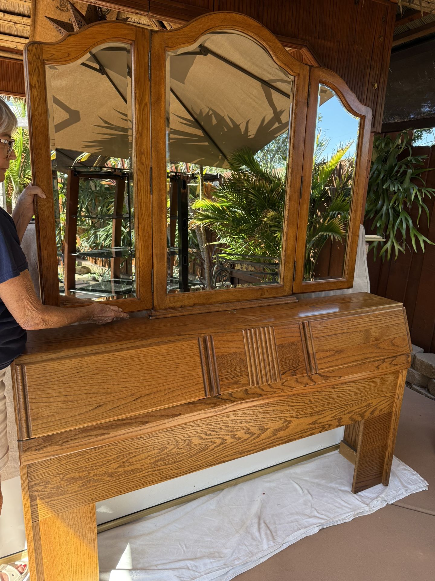 Headboard Approx: 63”wX36”t - with Mirror - MAKE OFFER