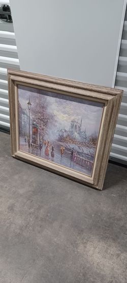 CLASSY WINTER LANDSCAPE PAINTING signed