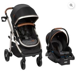 Monbebe 6 in 1 Modular Infant & Toddler Travel System Stroller, Black & Gold II
