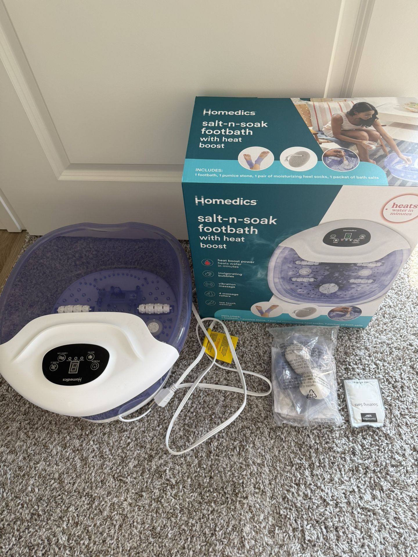Homedics salt-n-soak footbath with heat boost