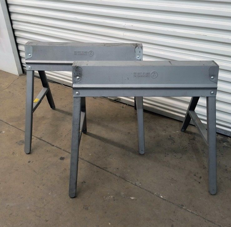 Saw Horse Brackets.  
Aluminum.  Foldable. 