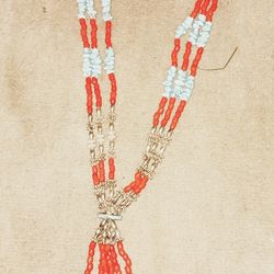 Handmade Native Neckalce Silver Coral And Turquoise 