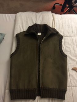 FAUX suede Marino wool men’s vest- Medium