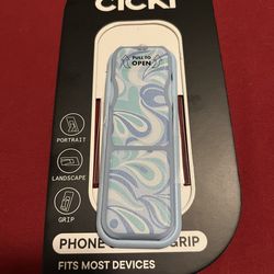 Clckr phone stand grip for cell phone light blue
