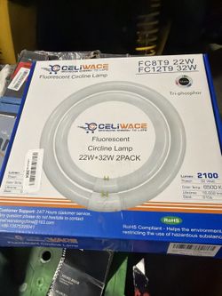CELIWACE Fluorescent Circline Lamp 2-Pack 22W+32W 6500K — New