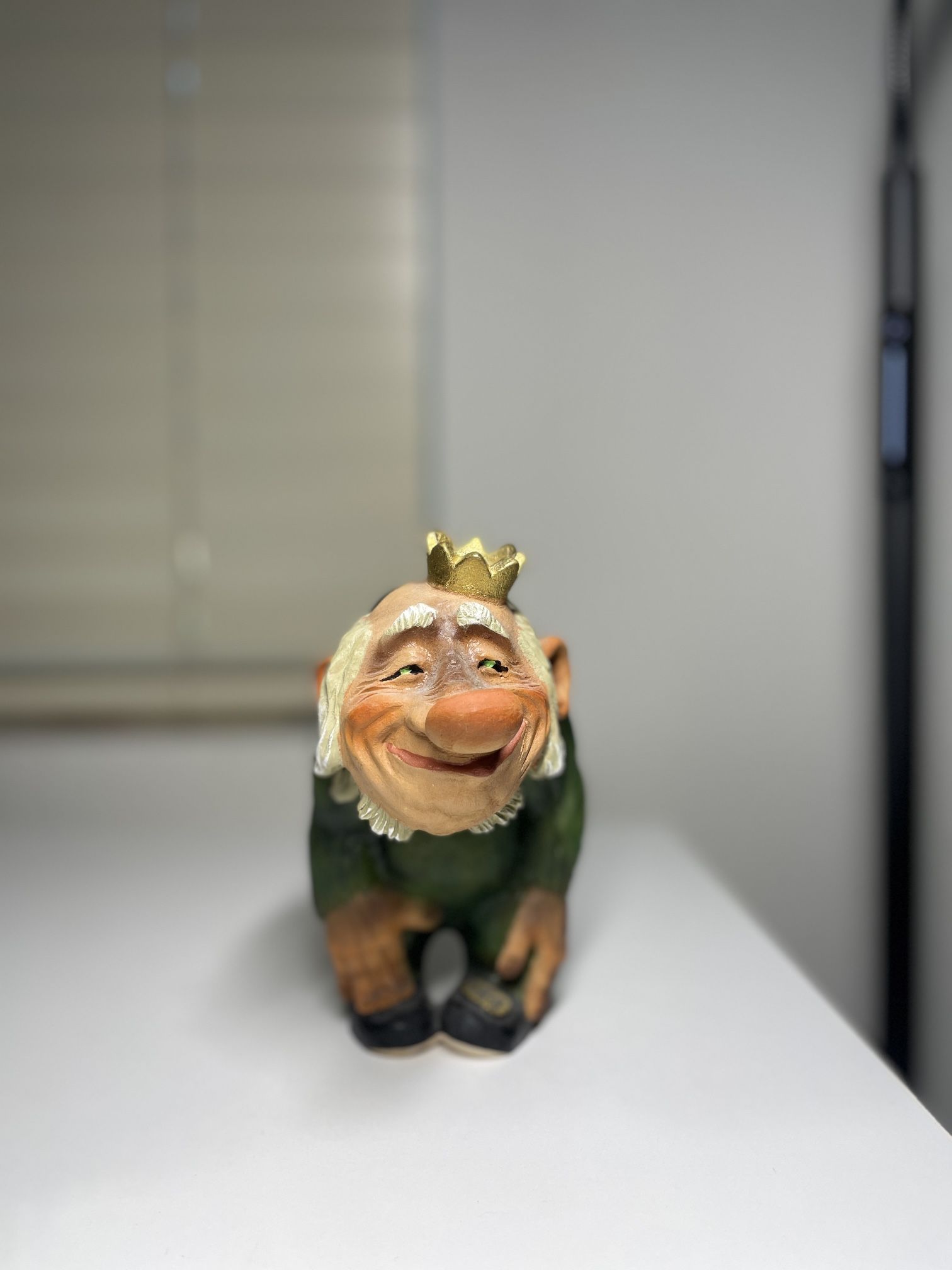 Henning Troll King Figurine Crown Norway Hand Carved